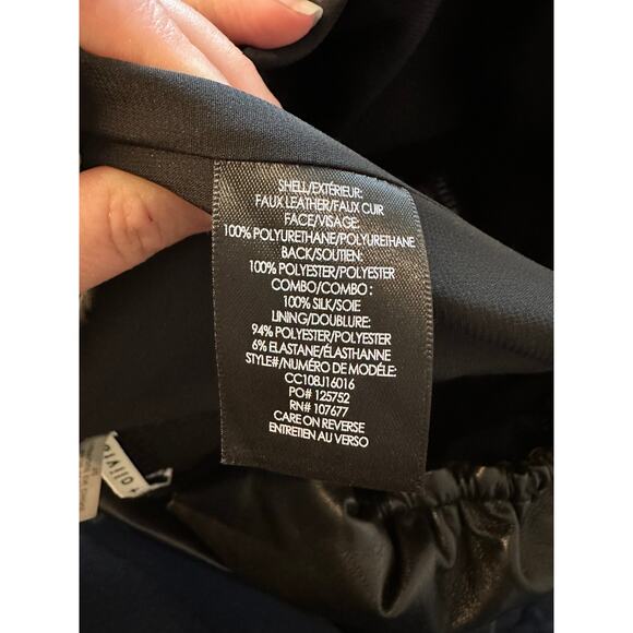 Alice + Olivia Faux Vegan Leather Black Crop Bustier Bronte Top 10 NWOT - Picture 9 of 10